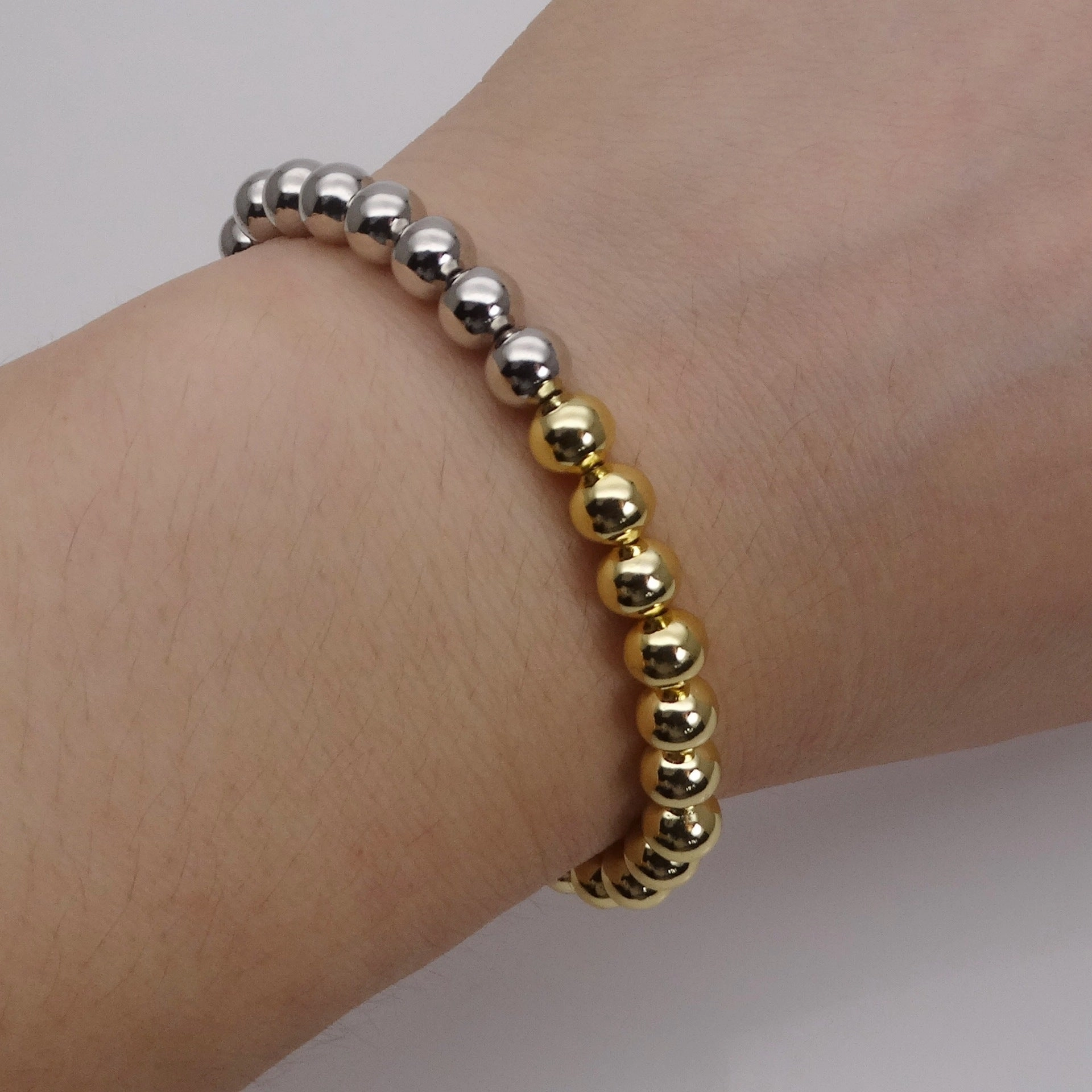 Wholesale Gold-plated Copper 4mm5mm6mm Round Bead Copper Bead Adjustable Bracelet