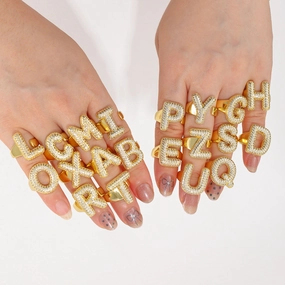 Wholesale  Gold Plated Copper Set with Zircon Open Ring
