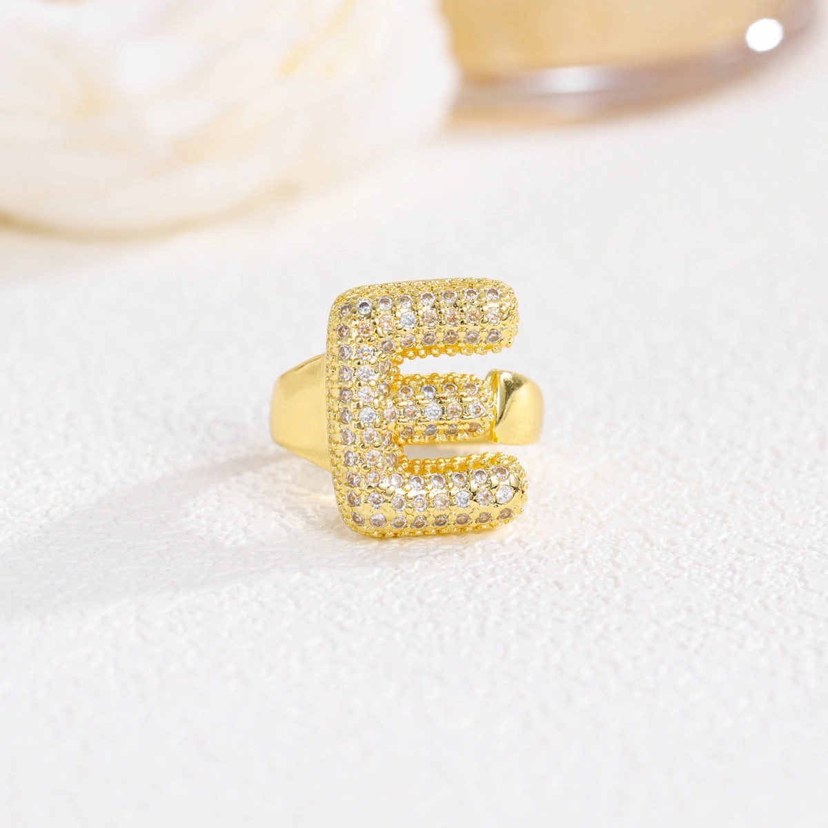 Wholesale  Gold Plated Copper Set with Zircon Open Ring