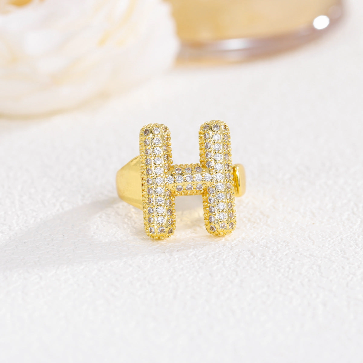 Wholesale  Gold Plated Copper Set with Zircon Open Ring