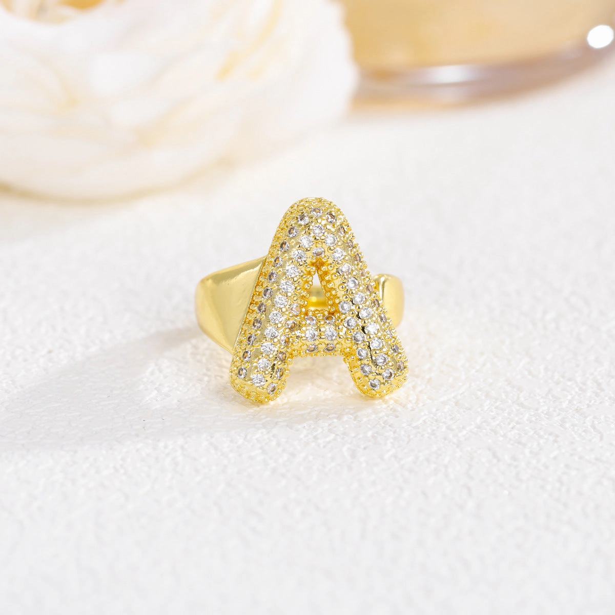 Wholesale  Gold Plated Copper Set with Zircon Open Ring