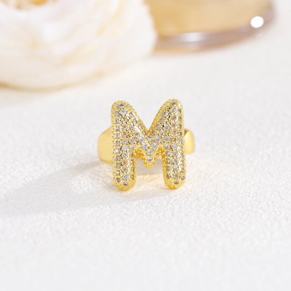 Wholesale  Gold Plated Copper Set with Zircon Open Ring