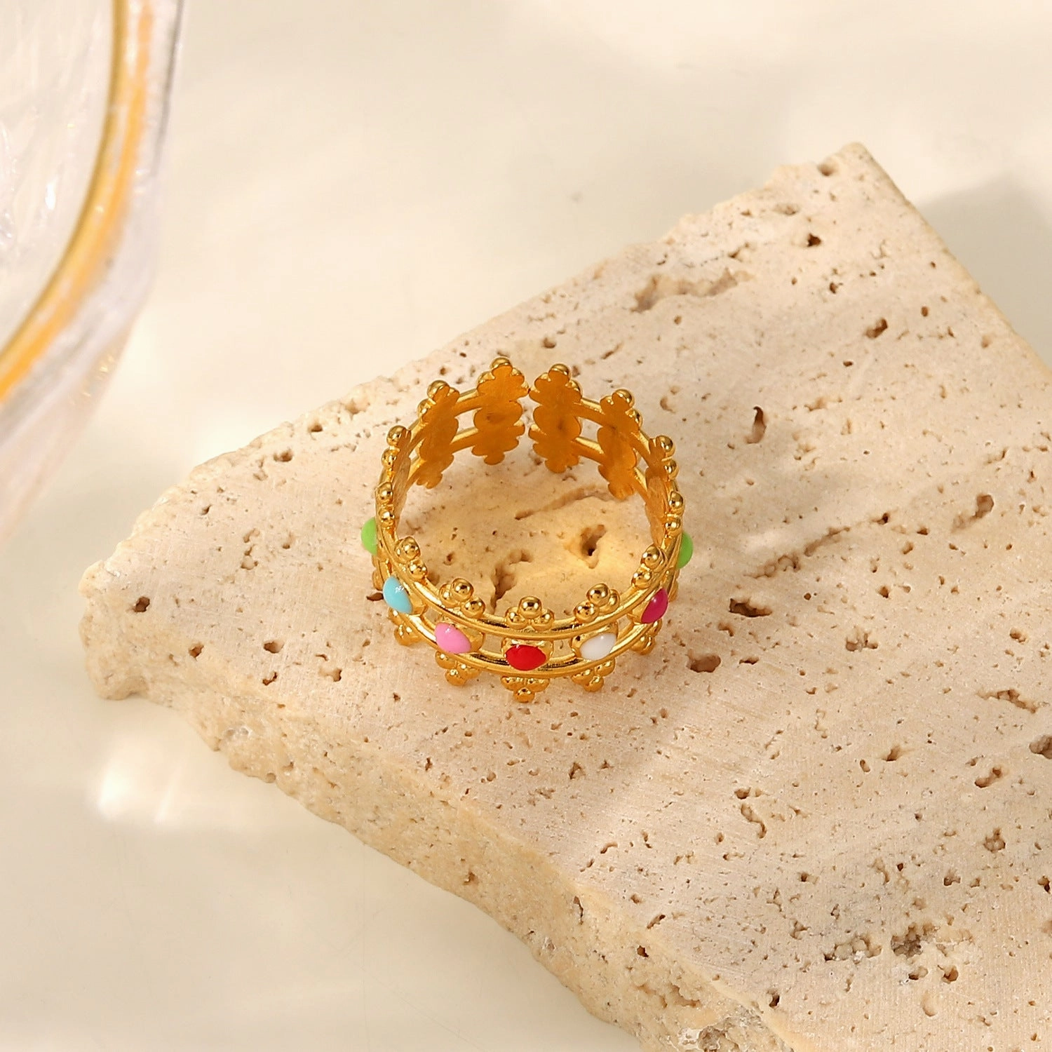Wholesale Gold Plated Crown Stainless Steel Rings