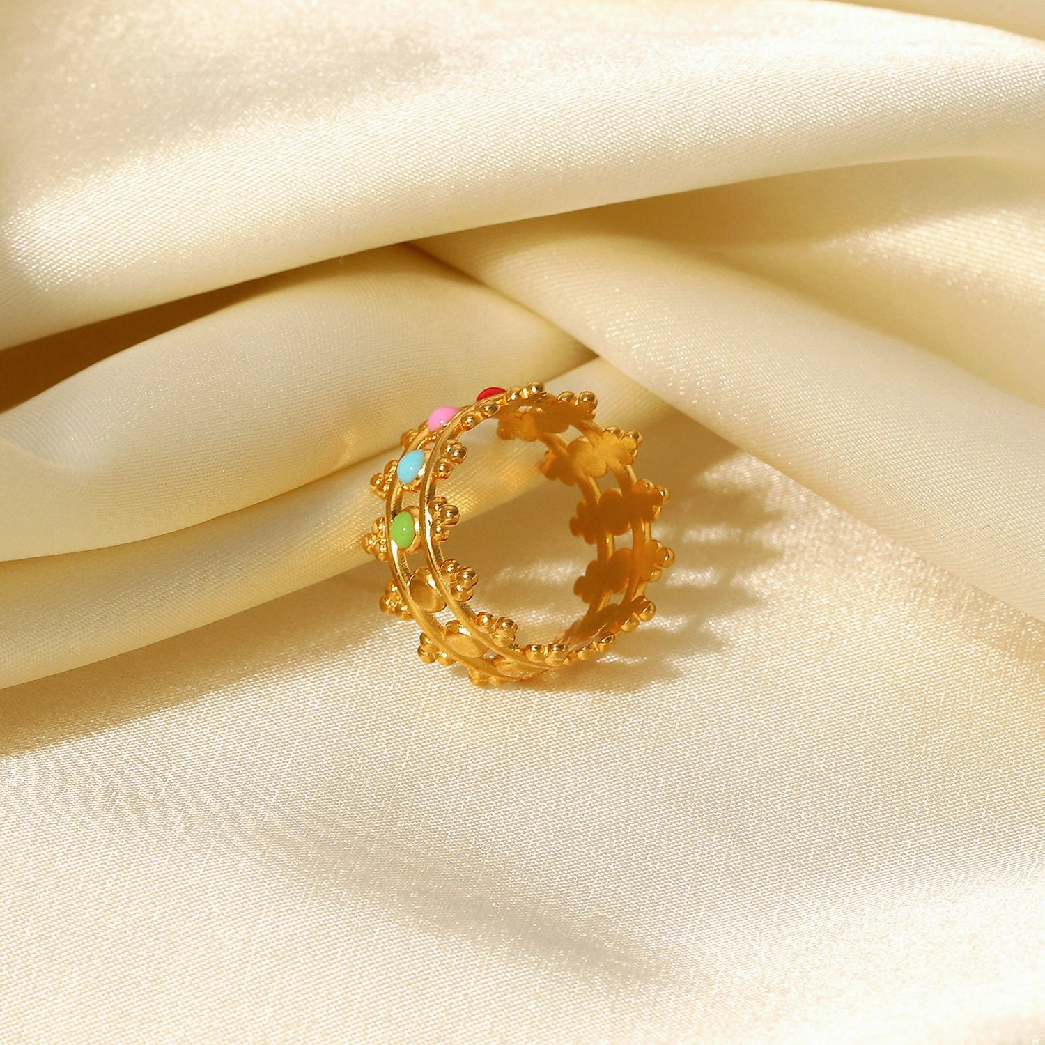 Wholesale Gold Plated Crown Stainless Steel Rings