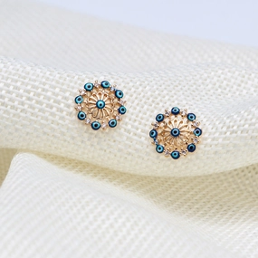 Wholesale Gold Plated Devil Eye Copper Earrings
