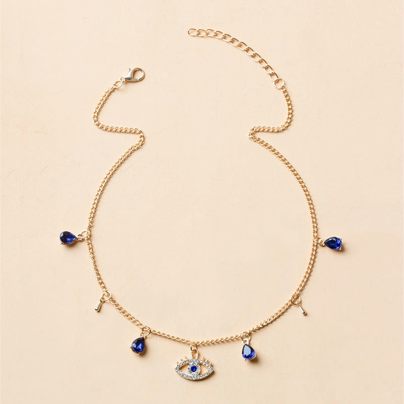 Wholesale Gold Plated Devil Eyes Punk Alloy Necklaces