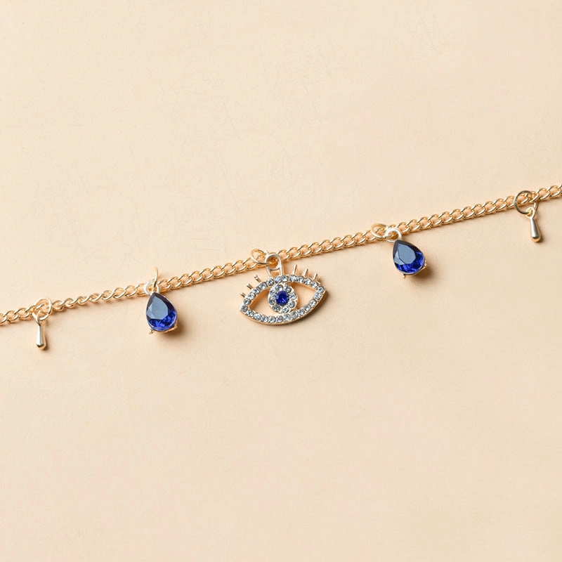 Wholesale Gold Plated Devil Eyes Punk Alloy Necklaces