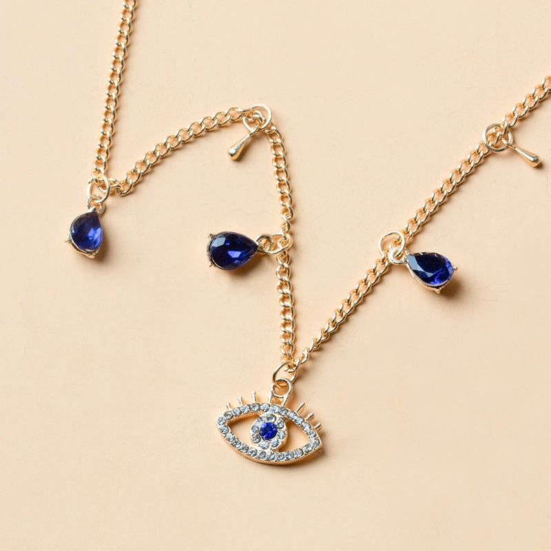 Wholesale Gold Plated Devil Eyes Punk Alloy Necklaces