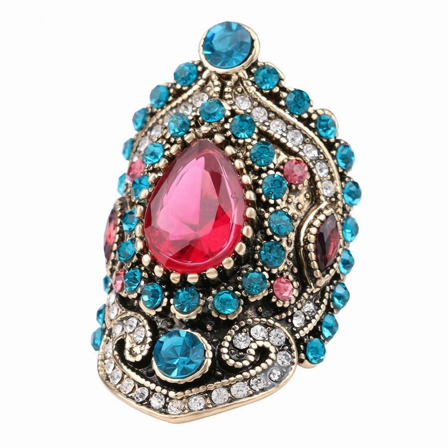 Wholesale Gold Plated Gemstone Alloy Rings