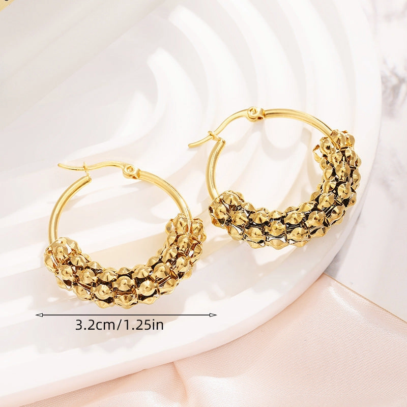 Wholesale gold plated hollow ring earrings