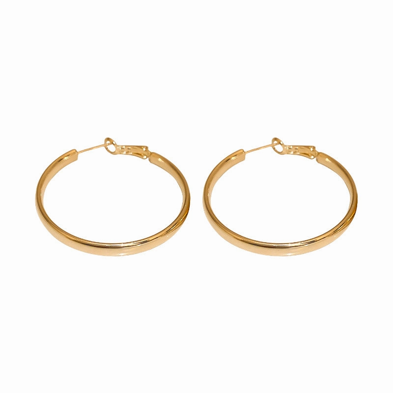 Wholesale Gold Plated Hoop Simple Earrings