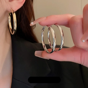 Wholesale Gold Plated Hoop Simple Earrings