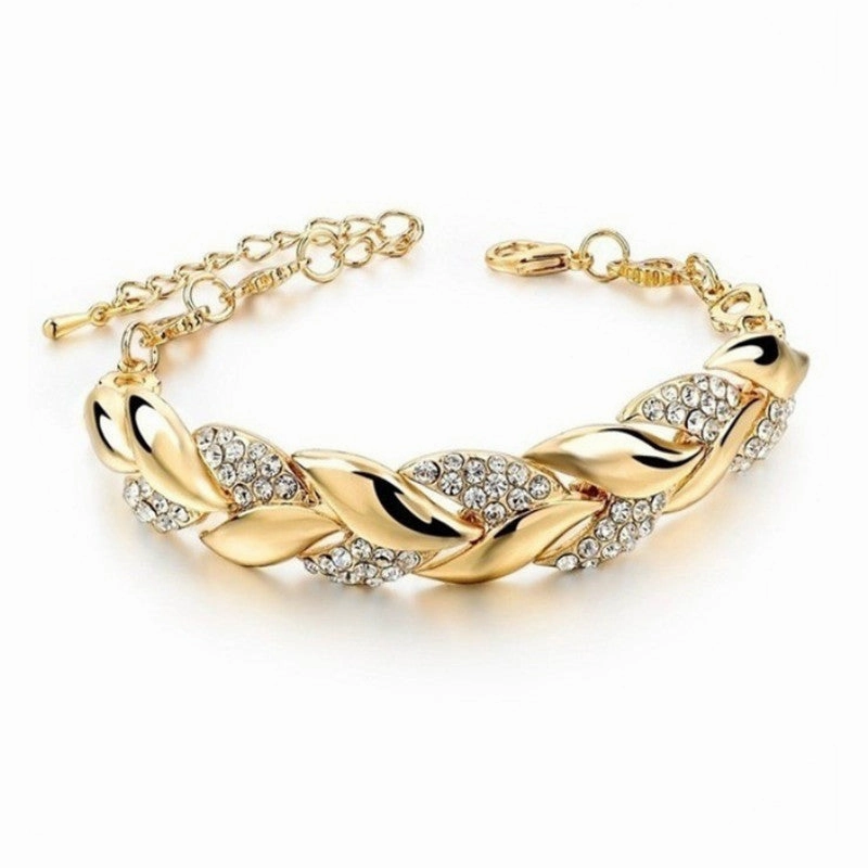 Wholesale Gold Plated Leaf Alloy Bracelet