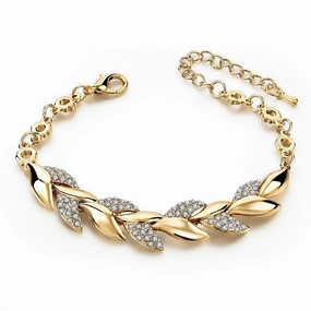 Wholesale Gold Plated Leaf Alloy Bracelet