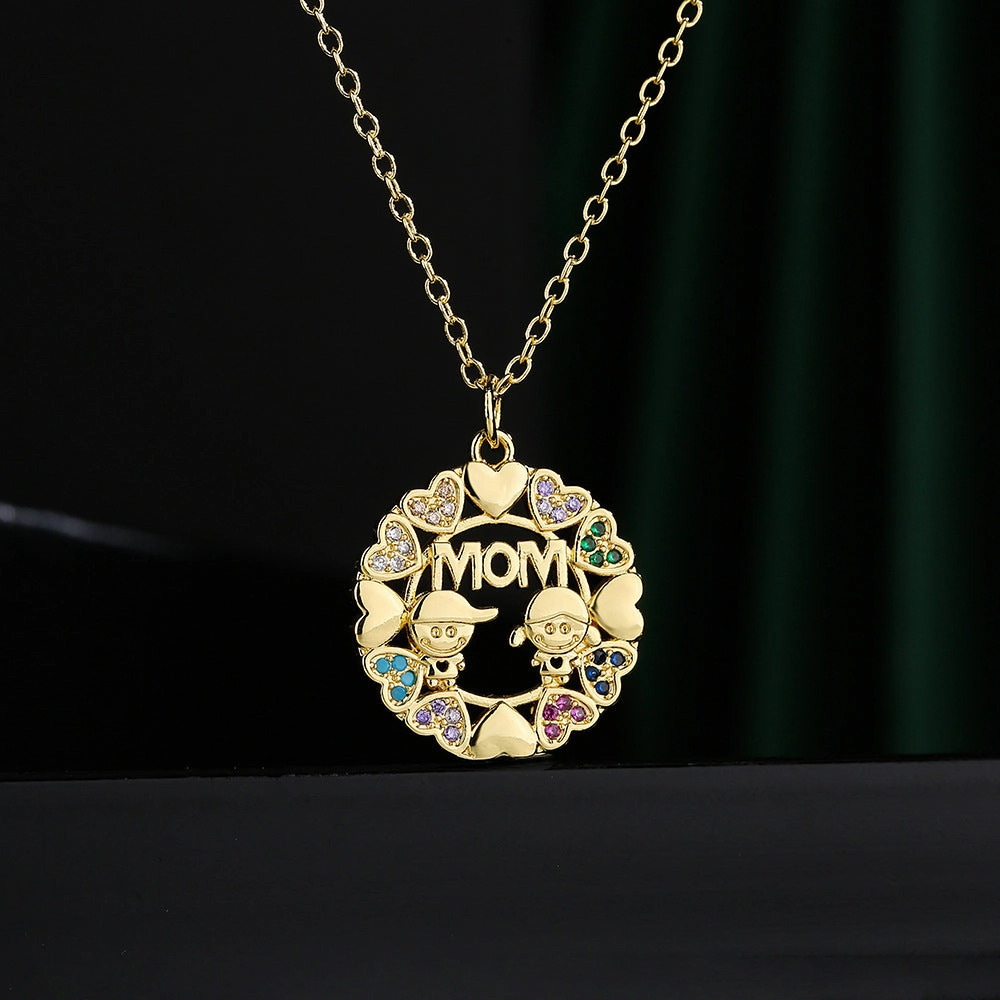 Wholesale Gold Plated Mother's Day Alloy Necklaces