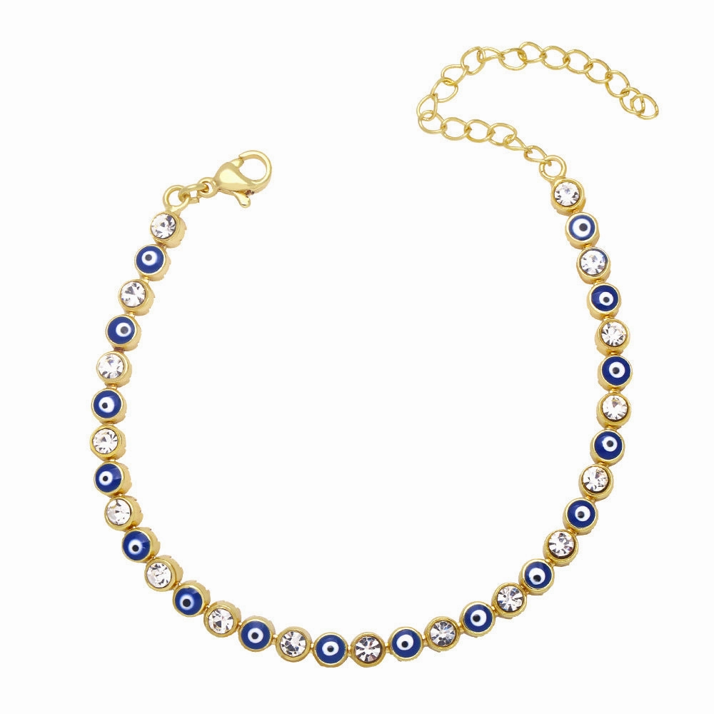 Wholesale Gold Plated Oil Drip Devil Eye Alloy Bracelet