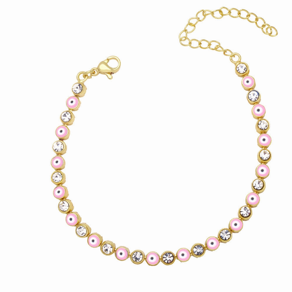 Wholesale Gold Plated Oil Drip Devil Eye Alloy Bracelet