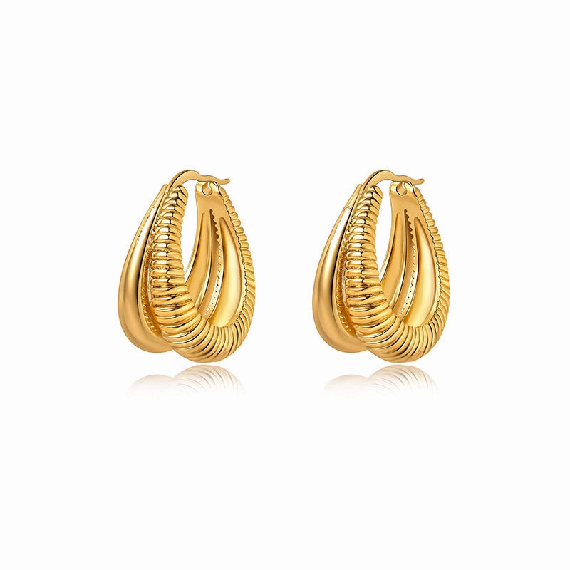 Wholesale Gold-plated spiral twill cool minimalist fashion Earrings