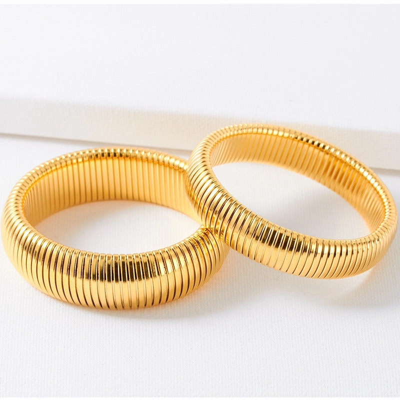 Wholesale Gold Plated Stainless Steel Vintage Snake Bone Titanium Steel Vintage Bracelet