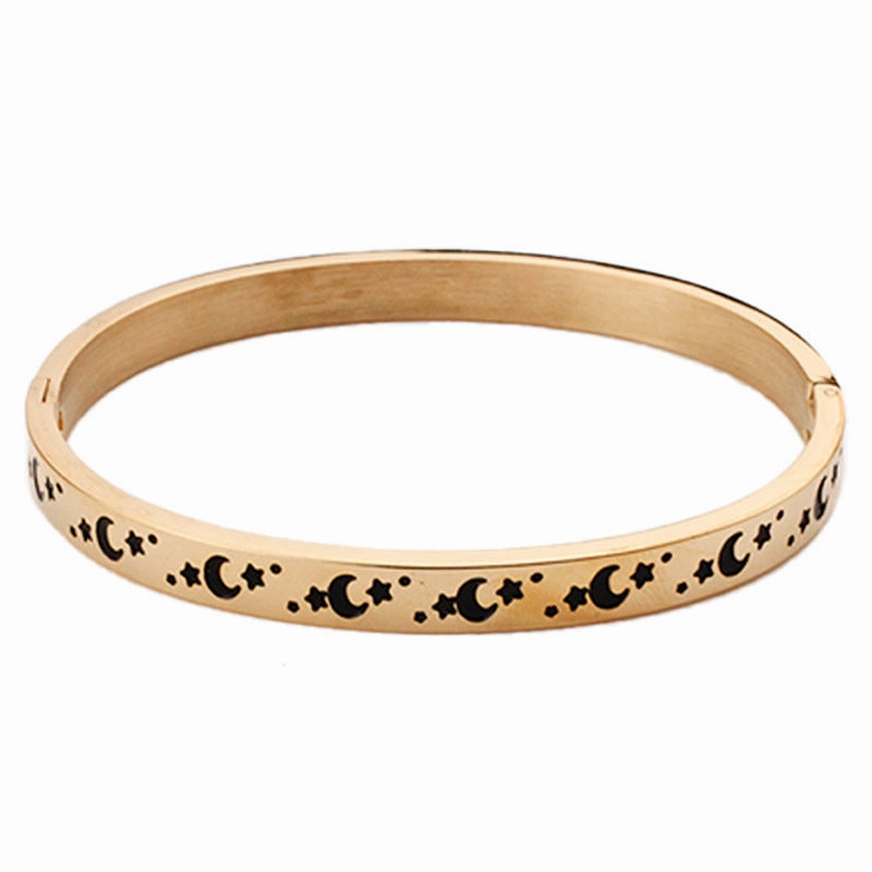Wholesale Gold Plated Star Moon Stainless Steel Bracelet