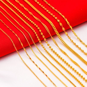 Wholesale Gold-plated water wave snake bone necklace box necklace