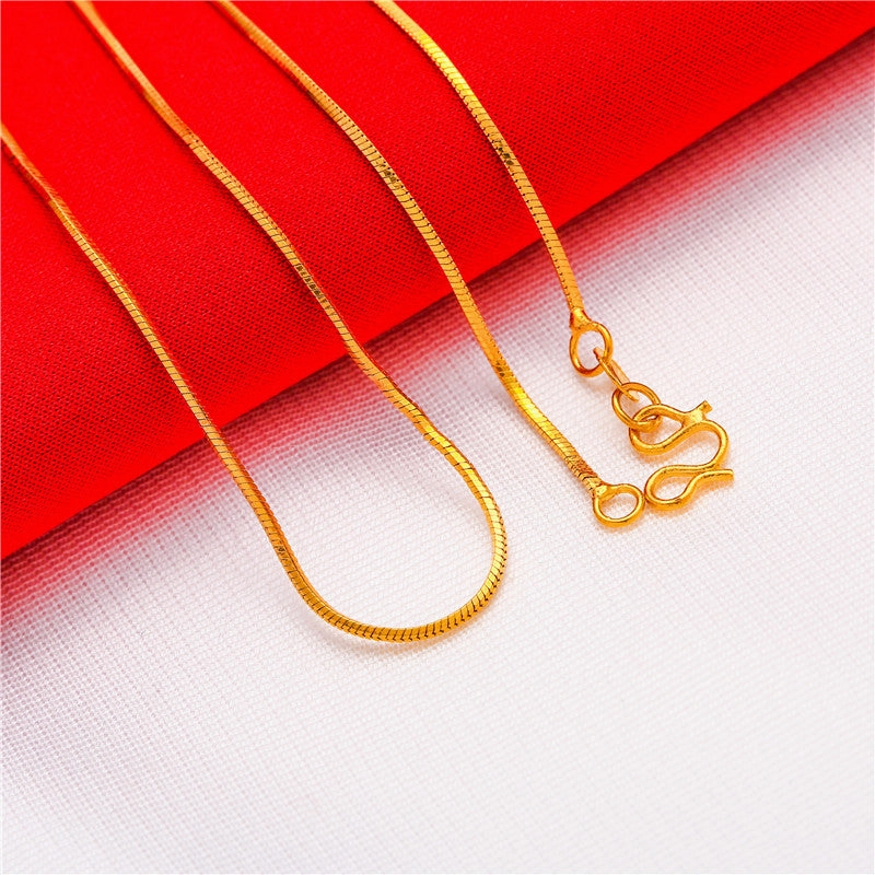 Wholesale Gold-plated water wave snake bone necklace box necklace