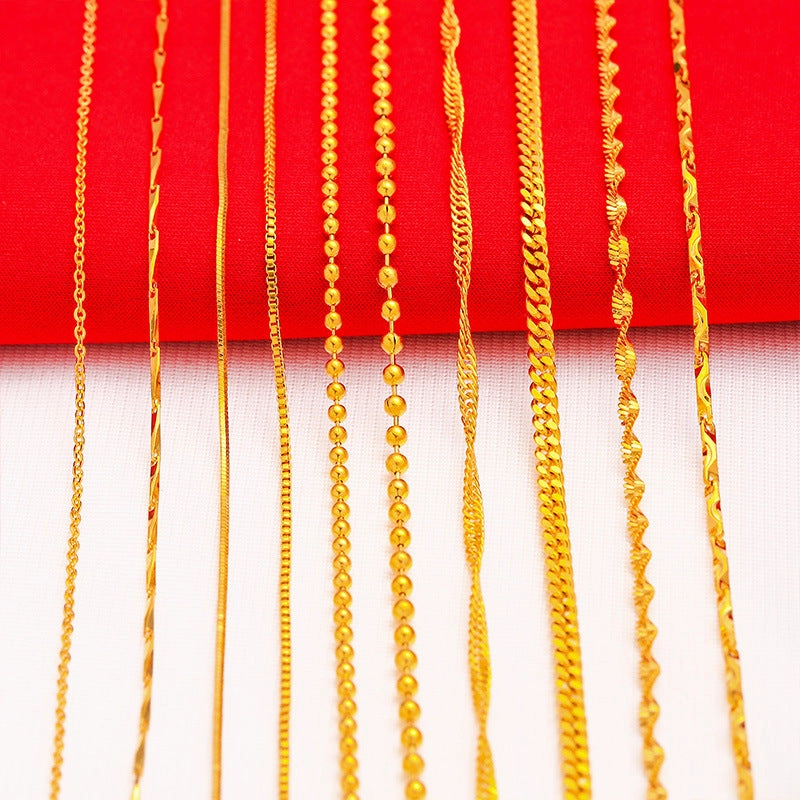 Wholesale Gold-plated water wave snake bone necklace box necklace