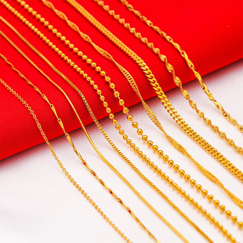 Wholesale Gold-plated water wave snake bone necklace box necklace