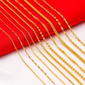 Wholesale Gold-plated water wave snake bone necklace box necklace
