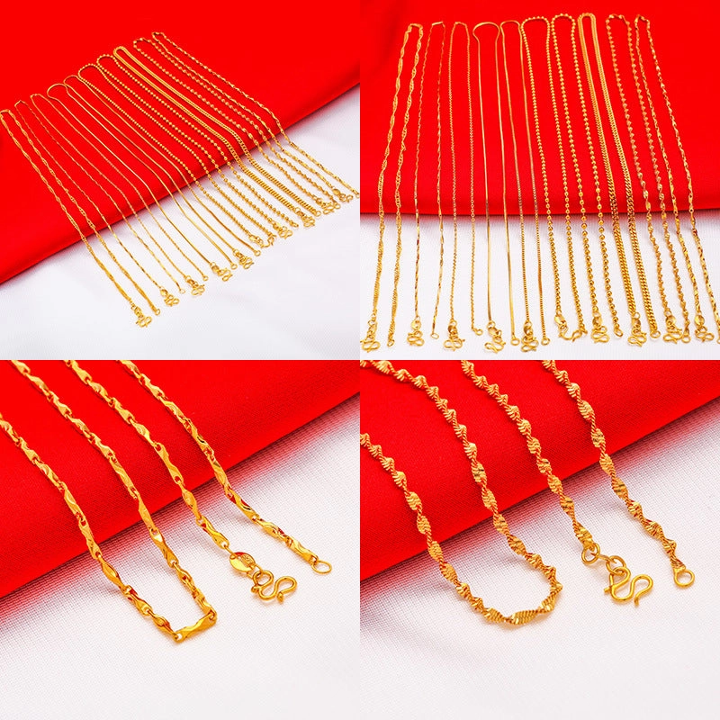 Wholesale Gold-plated water wave snake bone necklace box necklace