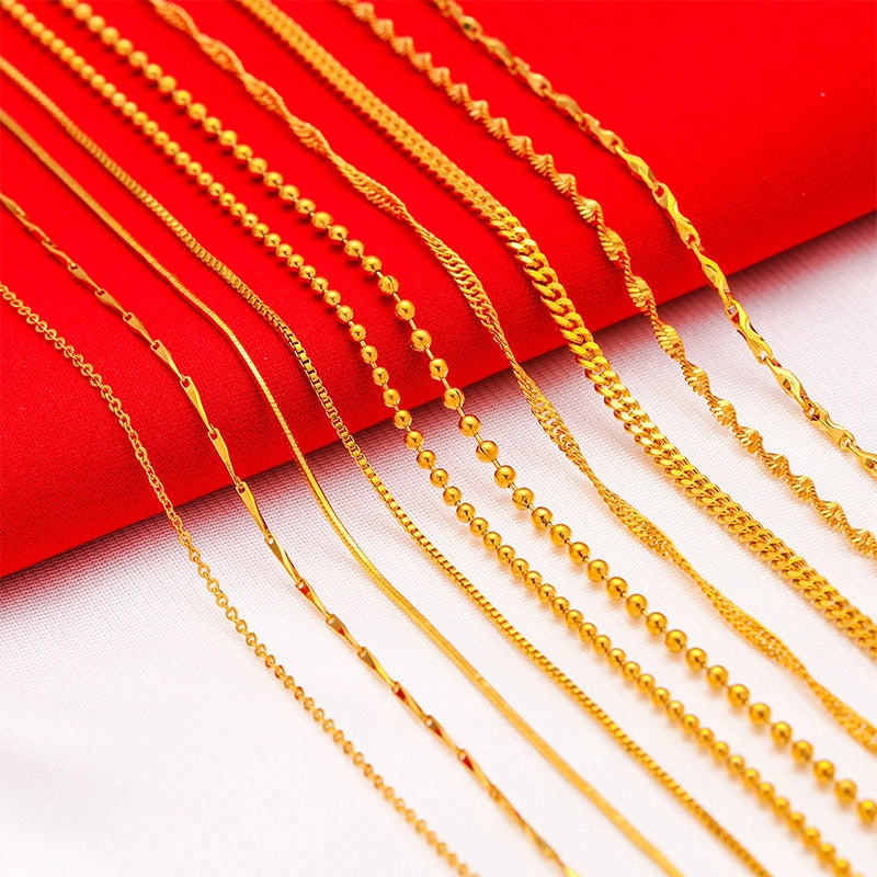 Wholesale Gold-plated water wave snake bone necklace box necklace