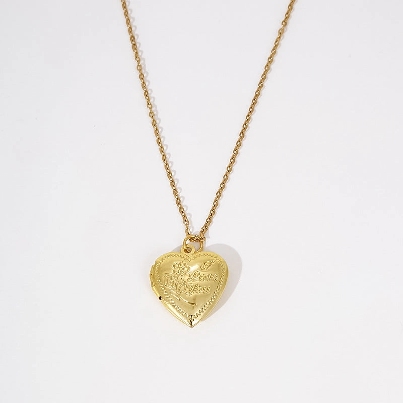 Wholesale gold plating creative rose Valentine's Day love box pendant necklace