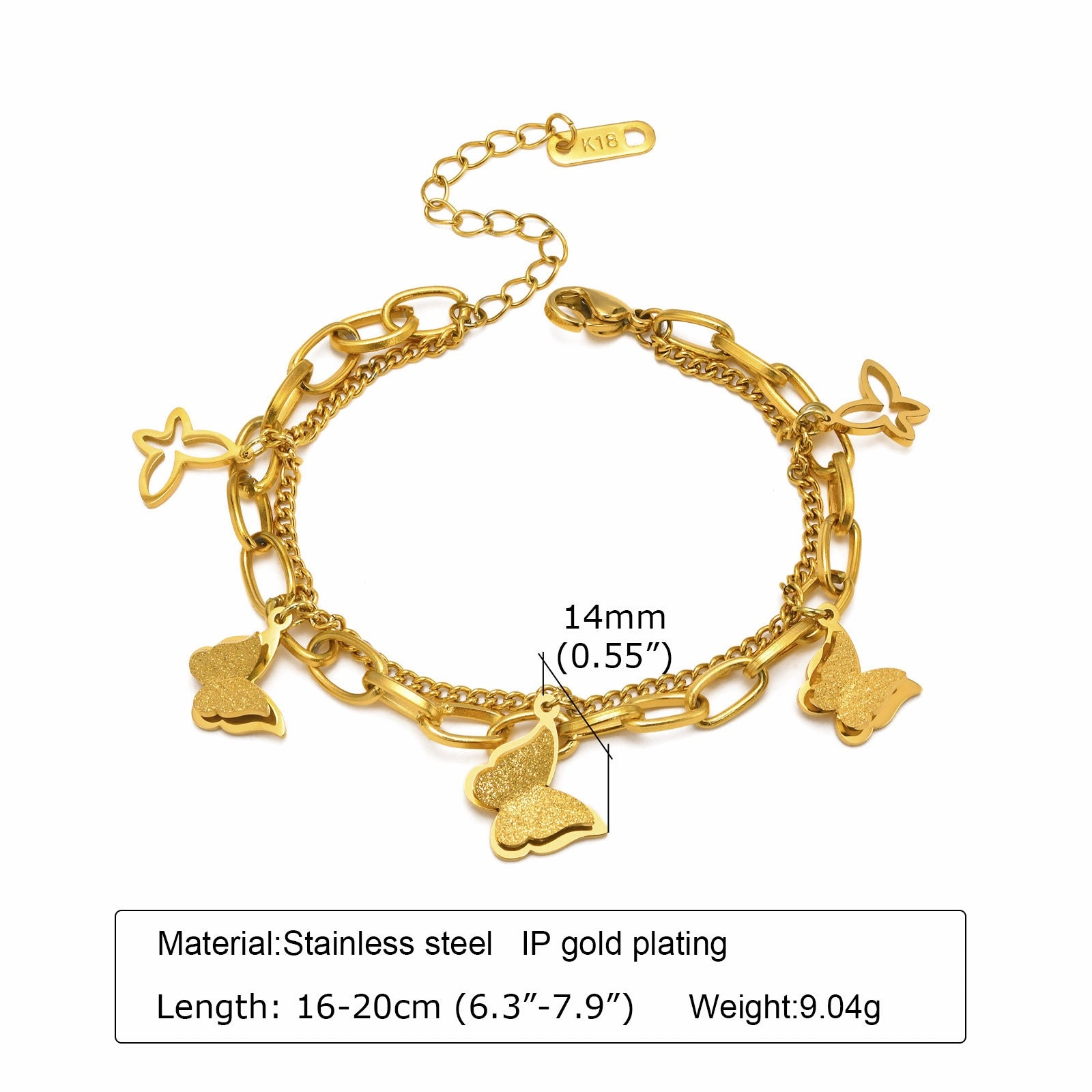 Wholesale Gold Rectangle Stainless Steel Bracelets