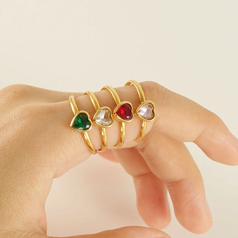 Wholesale Gold Titanium Steel Flower Rings