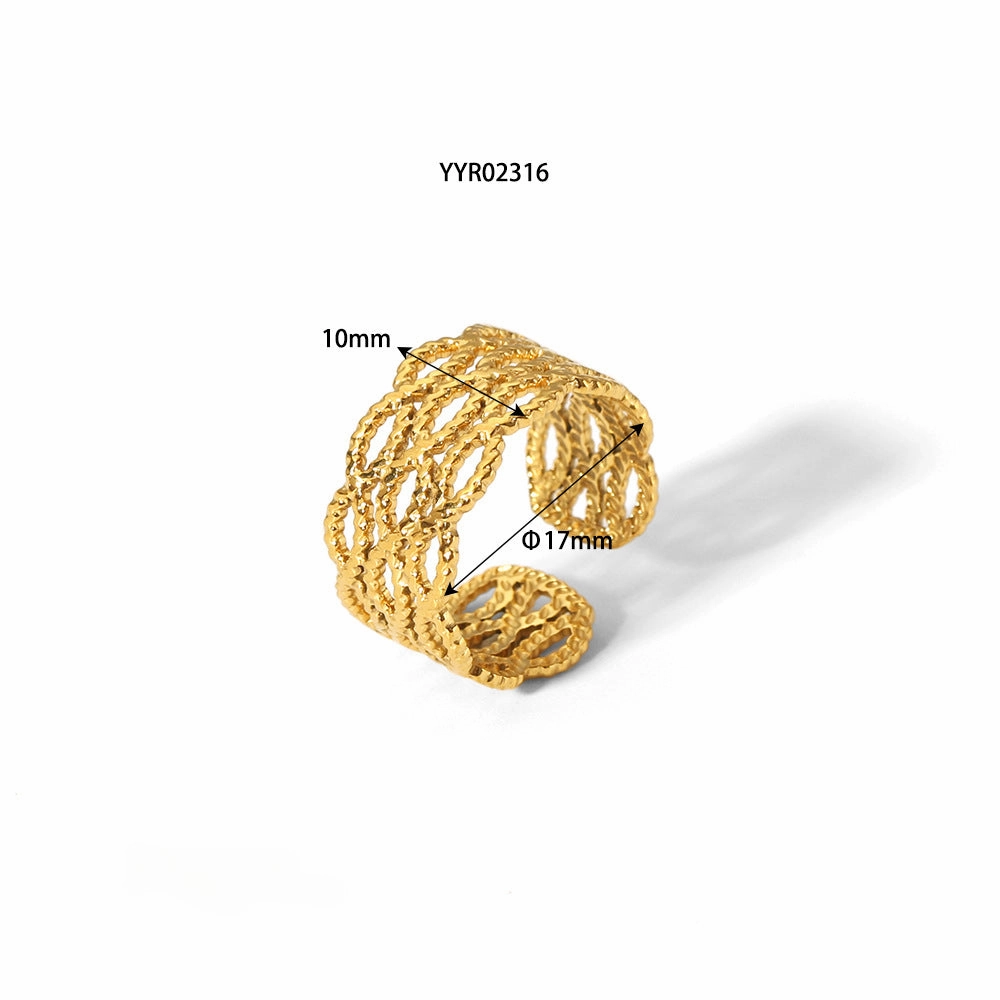 Wholesale Gold Titanium Steel Open Ring