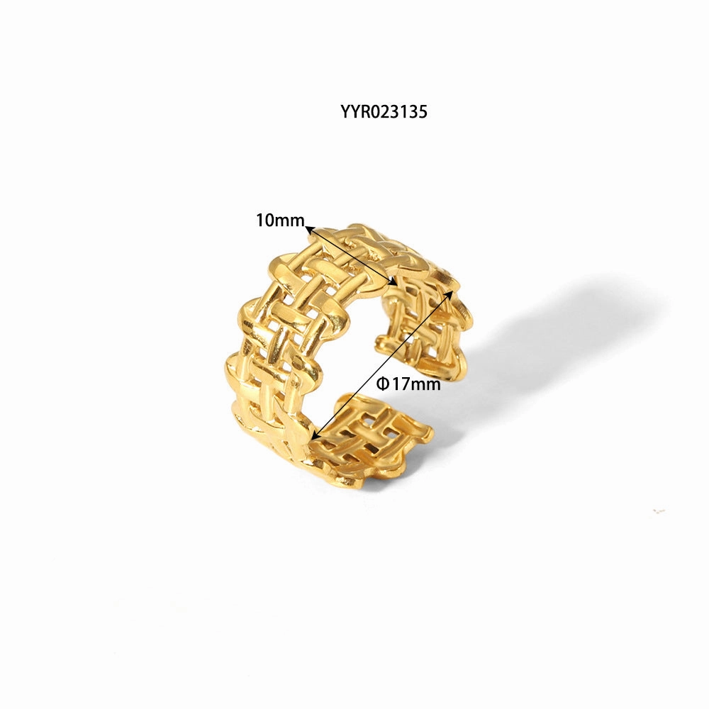 Wholesale Gold Titanium Steel Open Ring