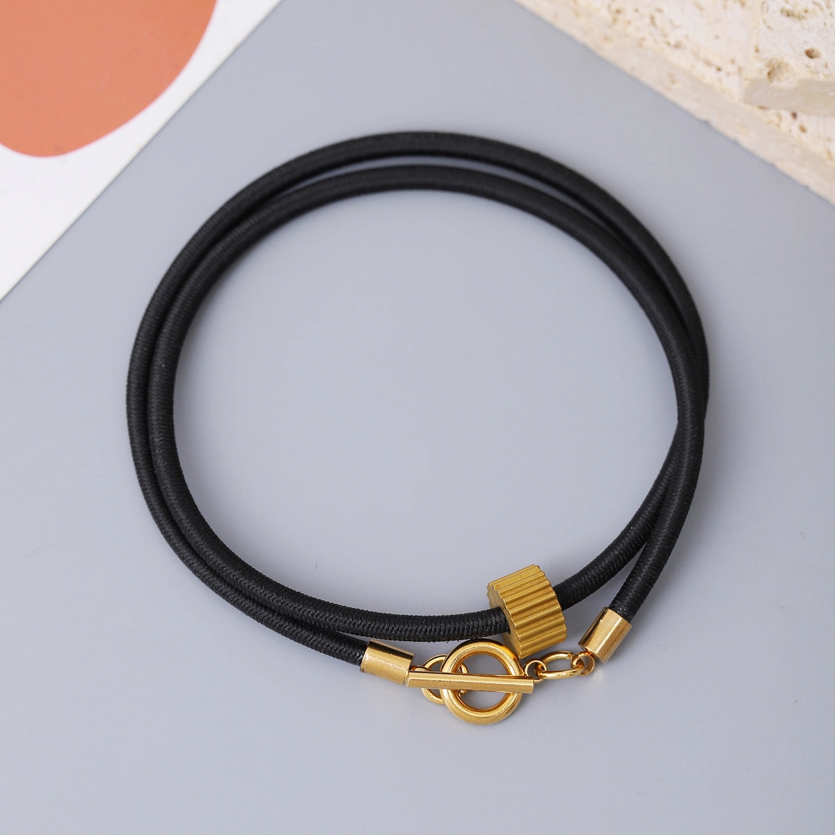 Wholesale Gold Tungsten Carbide OT Buckle Double Layer Bracelet