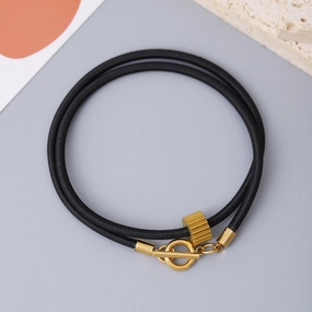 Wholesale Gold Tungsten Carbide OT Buckle Double Layer Bracelet