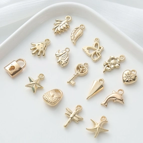 Wholesale Gold Vintage Bracelet Pendant Butterfly Tulip Collection Diy Accessories