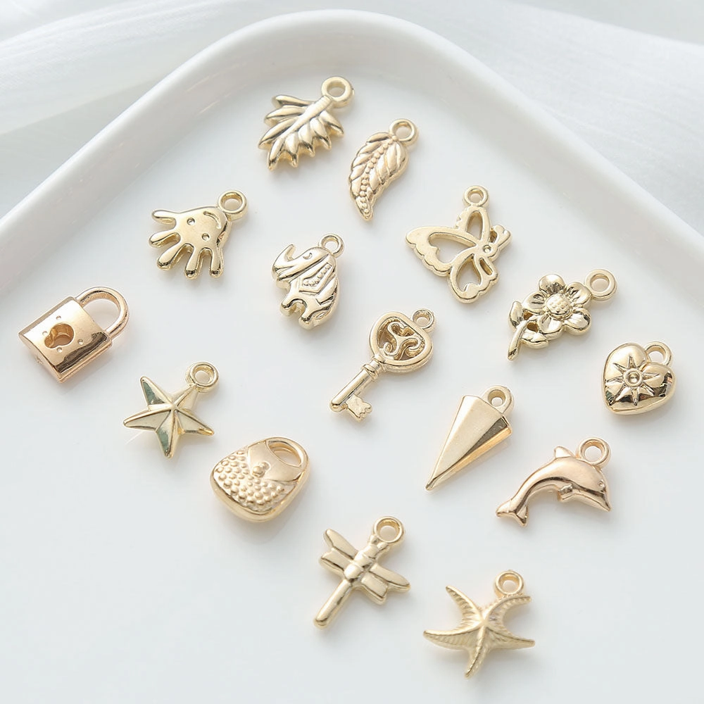 Wholesale Gold Vintage Bracelet Pendant Butterfly Tulip Collection Diy Accessories