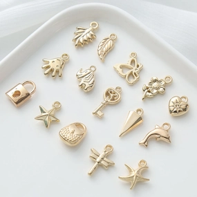 Wholesale Gold Vintage Bracelet Pendant Butterfly Tulip Collection Diy Accessories