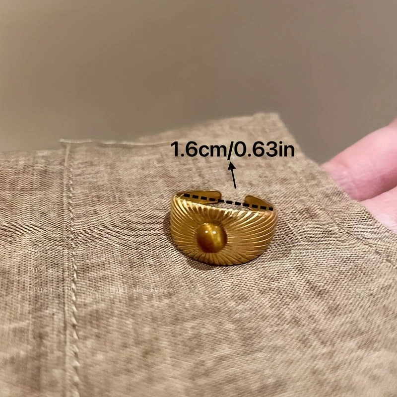 Wholesale Golden Sunflower Tiger Eye Ring