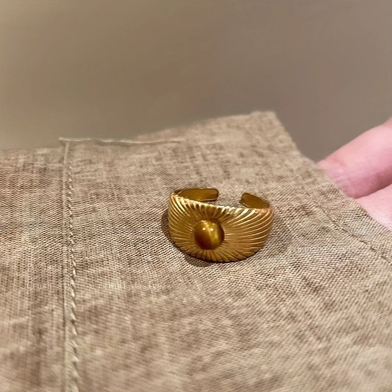 Wholesale Golden Sunflower Tiger Eye Ring