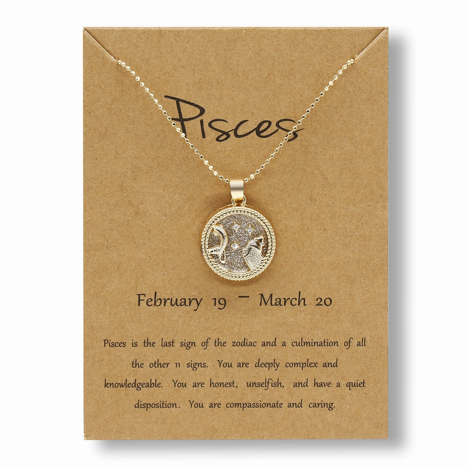 Wholesale Golden Zodiac Sign Coin Clavicle Chain Sweater Chain