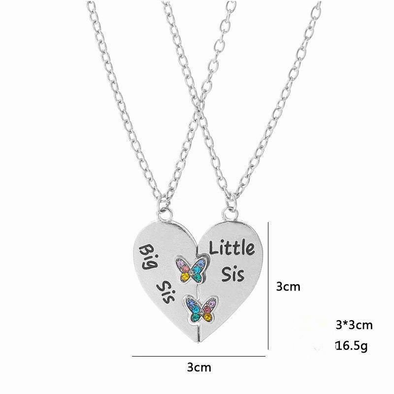Wholesale Good Friends Two People Splicing Hamburger Love Alloy Necklace