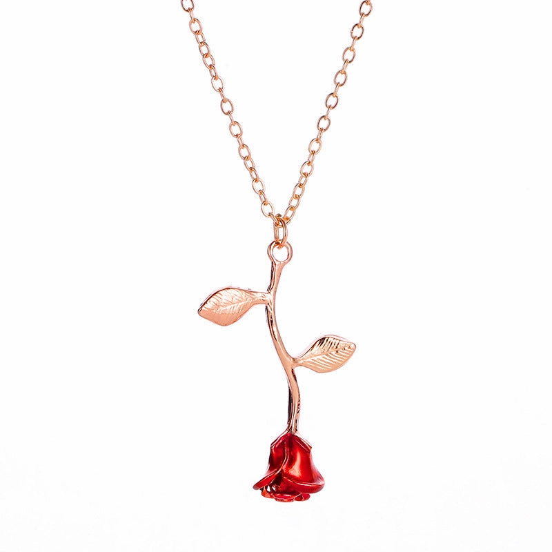 Wholesale Gothic Dark Twisting Love Rose Necklace