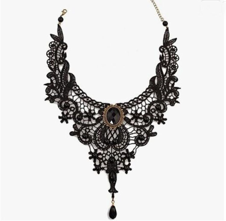 Wholesale Gothic Lace Necklace Black Clavicle Chain