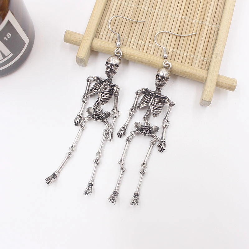 Wholesale Gothic Skull Earrings Vintage Skeleton Alloy Earrings