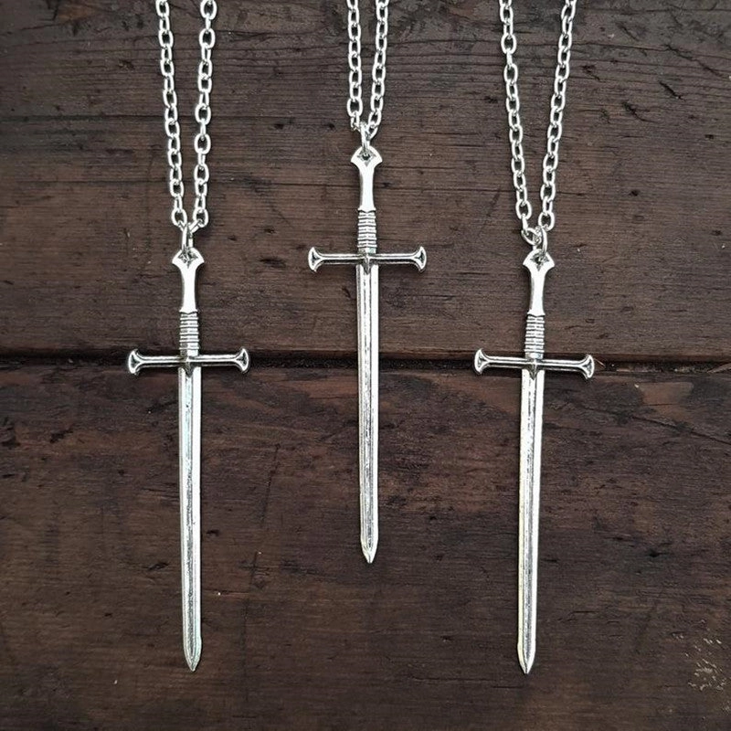Wholesale Gothic Sword Bronze Retro Punk Necklace