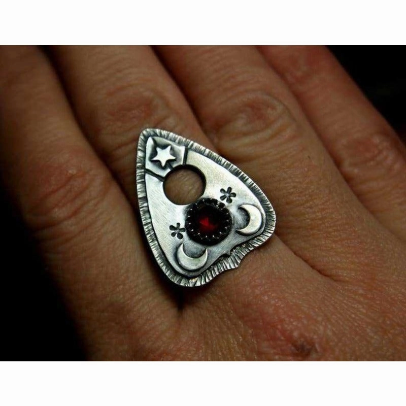 Wholesale Gothic Vintage Stars Moon Ruby Fashion Rings